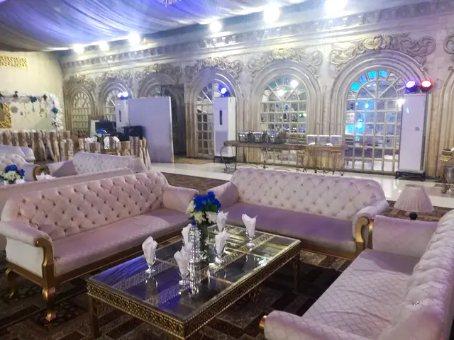 Lounge sofas under arched windows